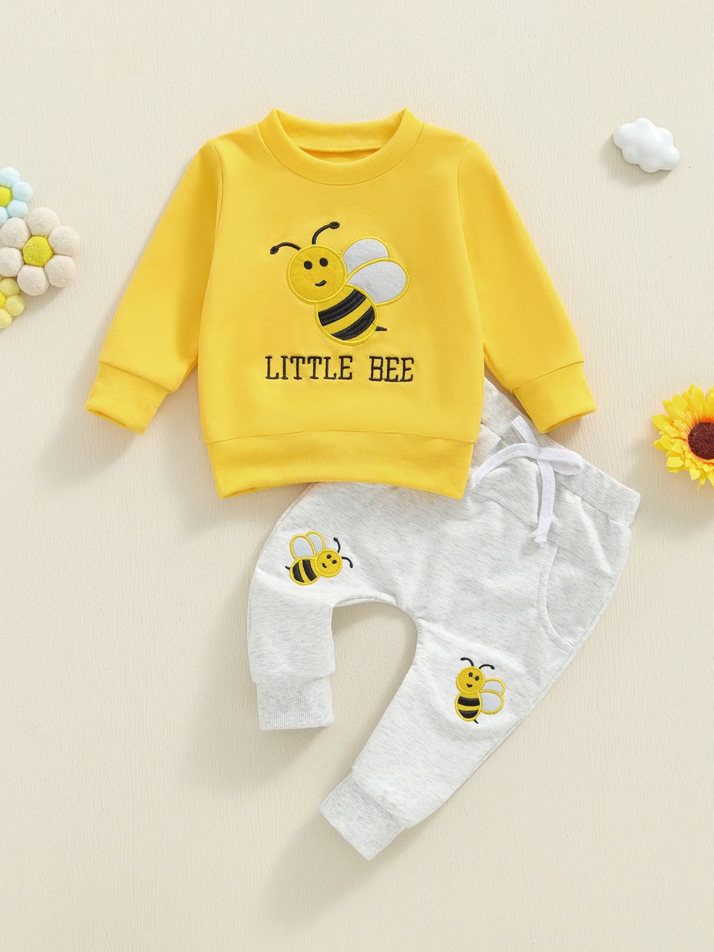 Adorable Infant Girls Winter Set Stylish Floral Print Hoodie with Leggings 2 Piece Outfits for Cold Weather