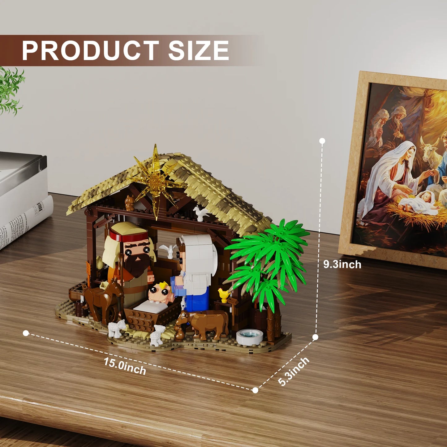 The Nativity Building Block Set Jesus Figures Bricks Model Toys Christmas, Christian Gift for Adults and Kids (1000 PCS)