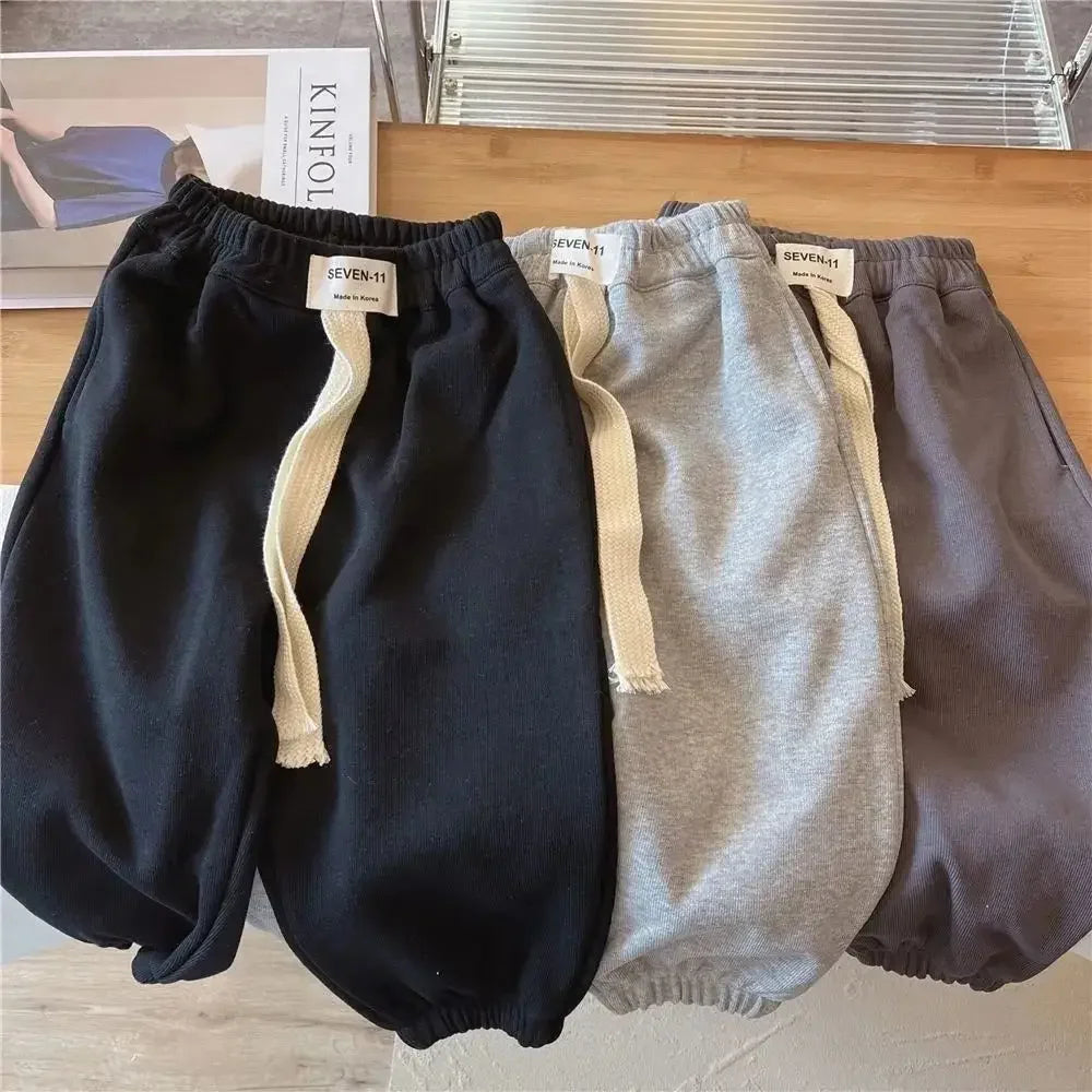 New Kids Boys Autumn Pants 2025 1-8 Years Childrens Korean Loose Casual Boys Sports Pants Versatile Toddler Boys Jogger Pants