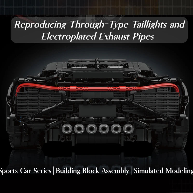 Mould King 13163 Technical Car Building Block The Remote Control La Voiture Noire Sport Car Model Toys Kids Christmas Gifts