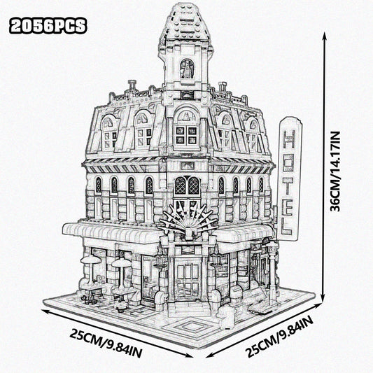 Creative Expert Brick Bank Cafe Corner Model MOC Street View House Building Blocks Toys Pet Book Shop Town Hall Downtown Diner