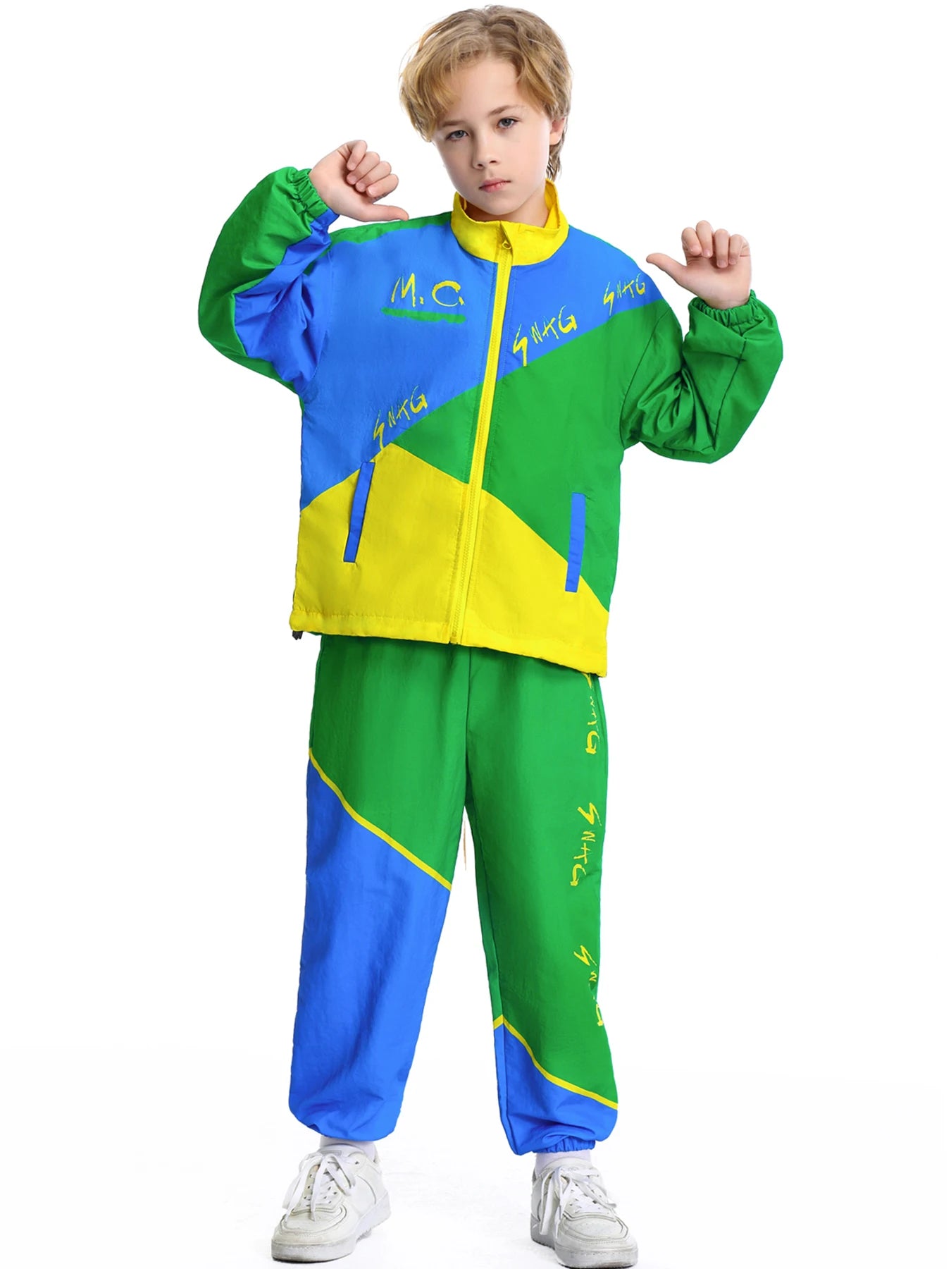 Children's Hip Hop Clothing Set Children's Street Dance Set Campus Sports Clothing Fashion Show Set for Boys and Girls