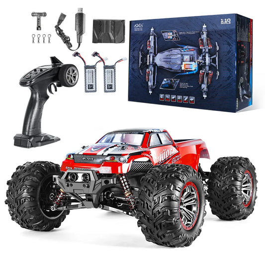 1:10 Off-Road All Terrain Remote Control Car, RC Monster Truck, Max 43 Km/H High Speed 4WD Electric RC Cars with 2.4 GHz Remote