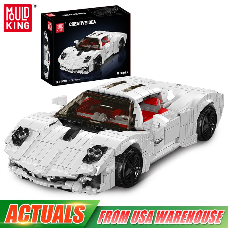 Mould King 10196 Technical Car Toys The Utopia Super Racing Car Building Block Assembly Sport Car Brick Set Kids Christmas Gift