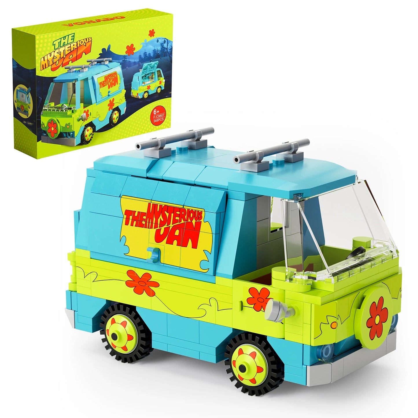 320PCS Mysteryed Machine Car Model Kit Building Blocks Movie Scooed Doo Panel Van Cartoon Vehicle  Bricks Toys For Kids Gifts
