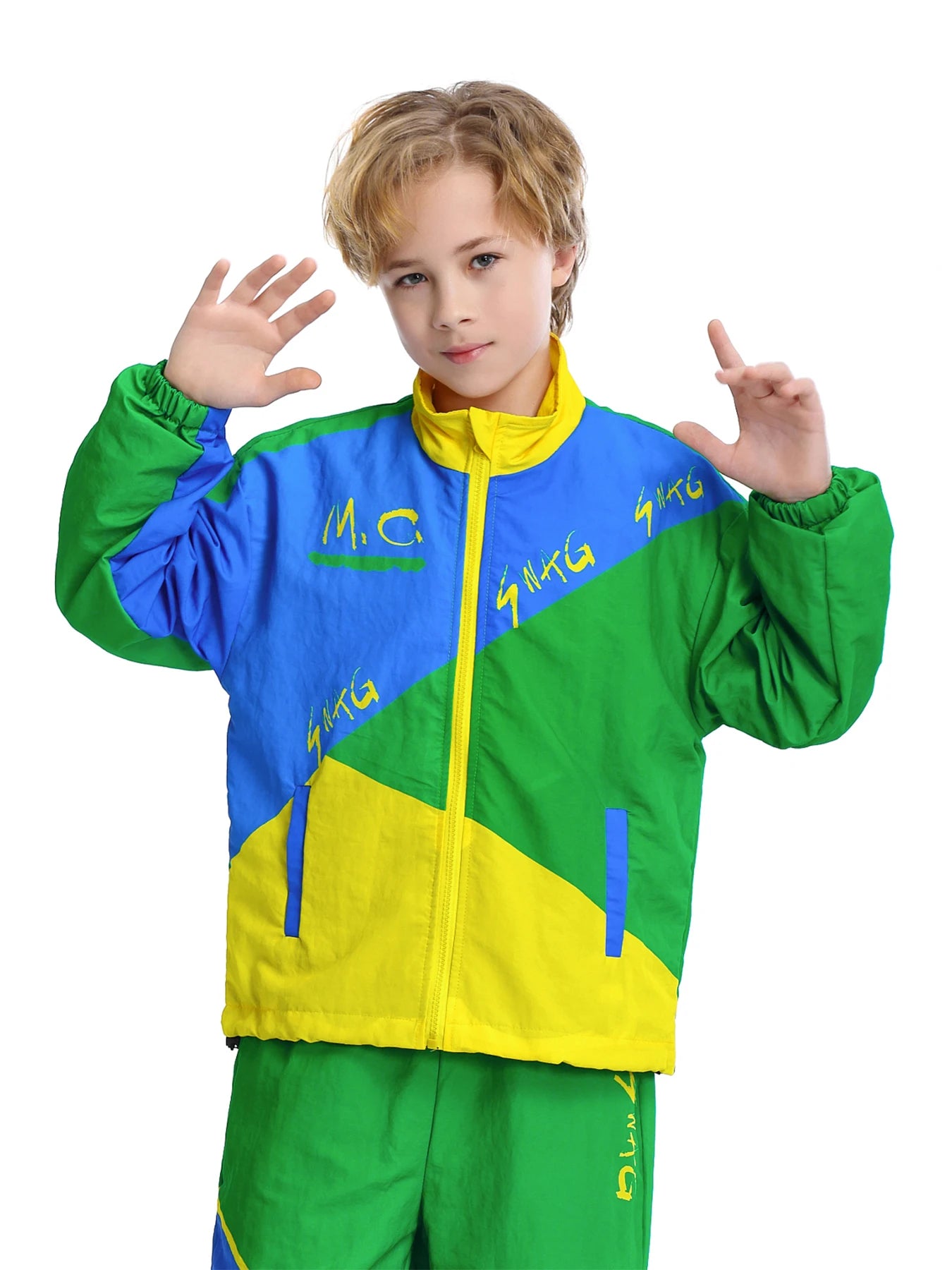 Children's Hip Hop Clothing Set Children's Street Dance Set Campus Sports Clothing Fashion Show Set for Boys and Girls