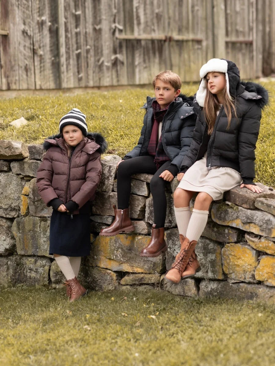 AP 2025 winter design waterproof fabric children down coat for girls and boys clothes