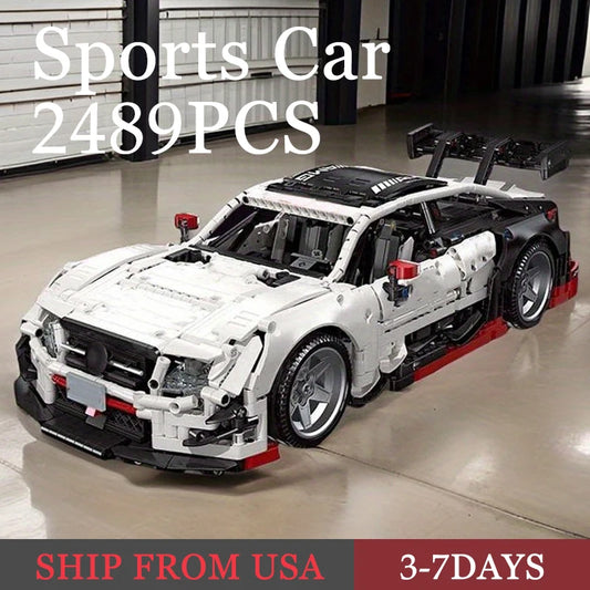 2489PCS 1:10 Scale Racing Car Model Building Blocks Sport Car Supercar Bricks Collection Desktop Ornament Gifts For Kids Boy