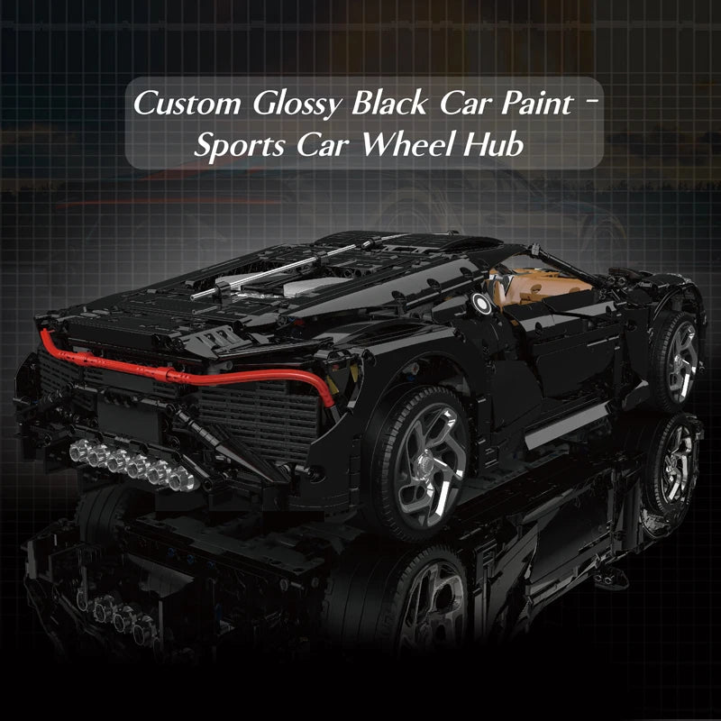 Mould King 13163 Technical Car Building Block The Remote Control La Voiture Noire Sport Car Model Toys Kids Christmas Gifts